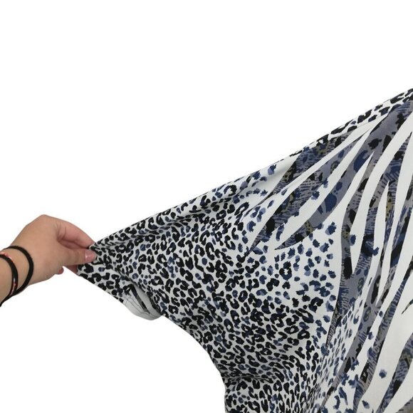 Clara Sun Woo Bouncy Knit Dolman Sleeve Lightweight Shirt Size L Animal Print - Picture 13 of 13